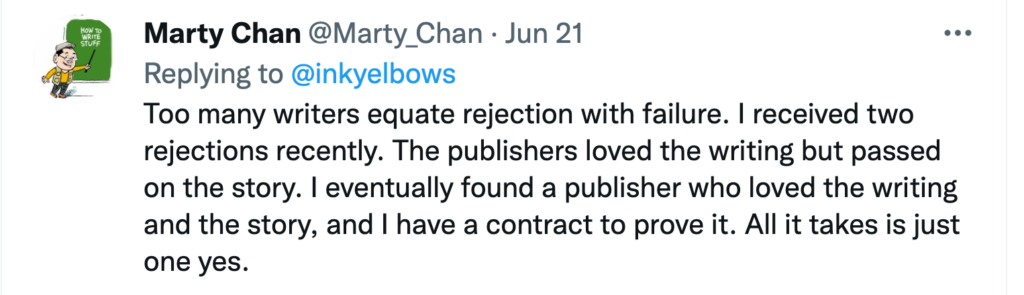 Marty Chan quote on rejection.